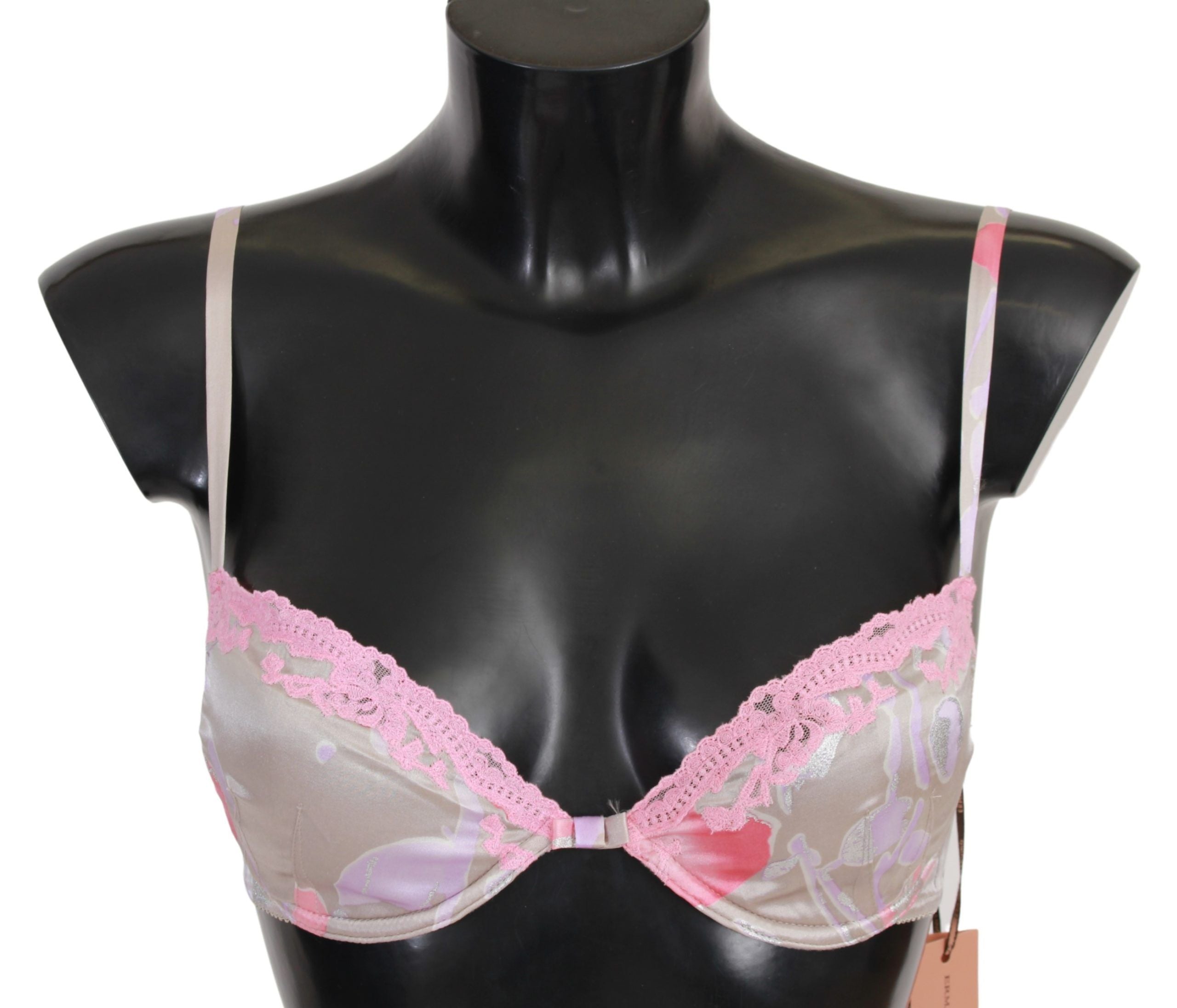Pink Lace Silk Stretch Push Up Underwear - it2-s