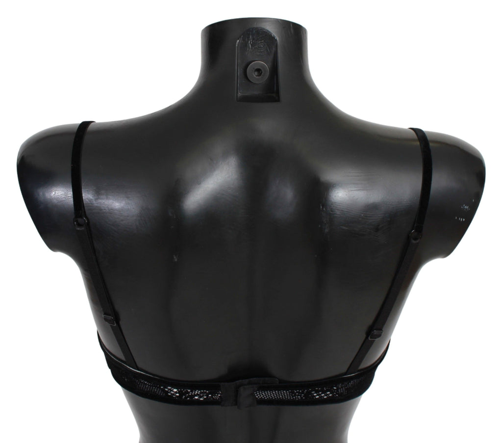 Black Mesh Balconcino Bra Nylon  Underwear - it2-s