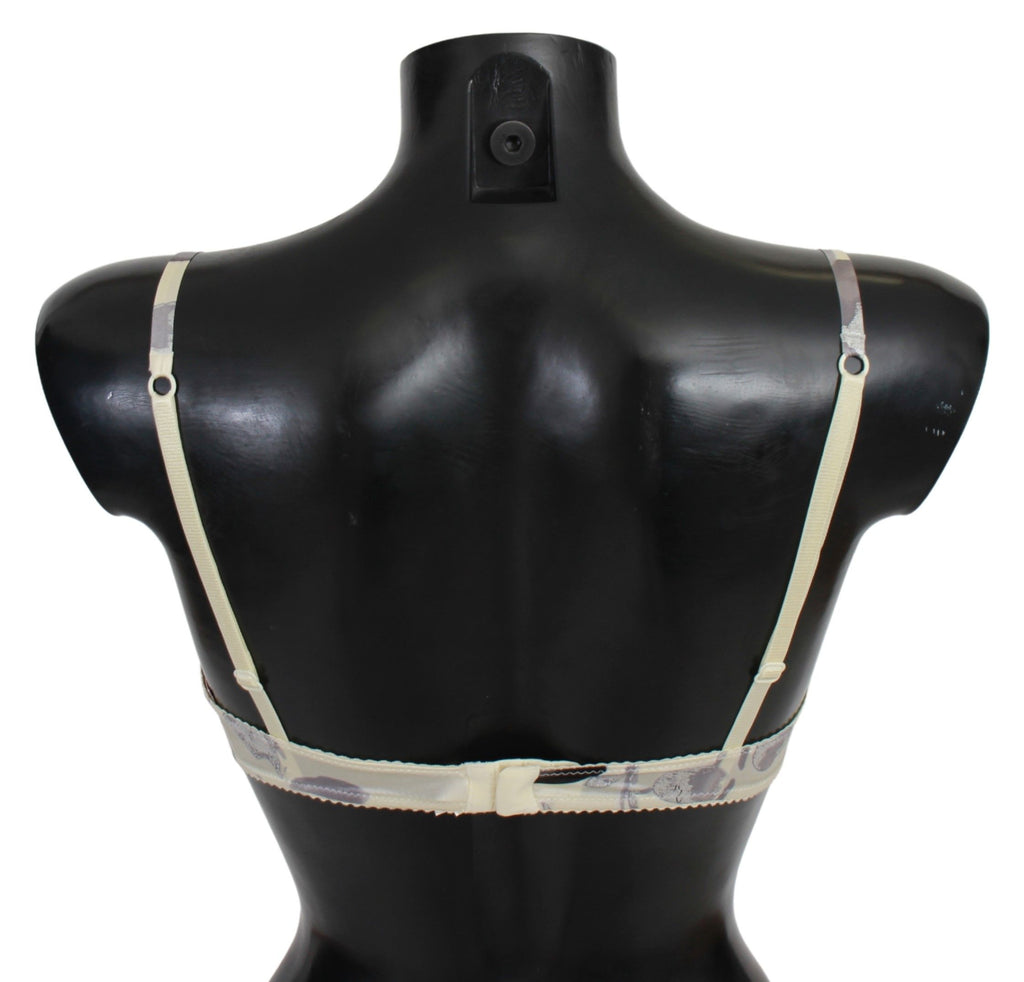 Beige Gray Lace Push Up Bra Silk Underwear - it2-s