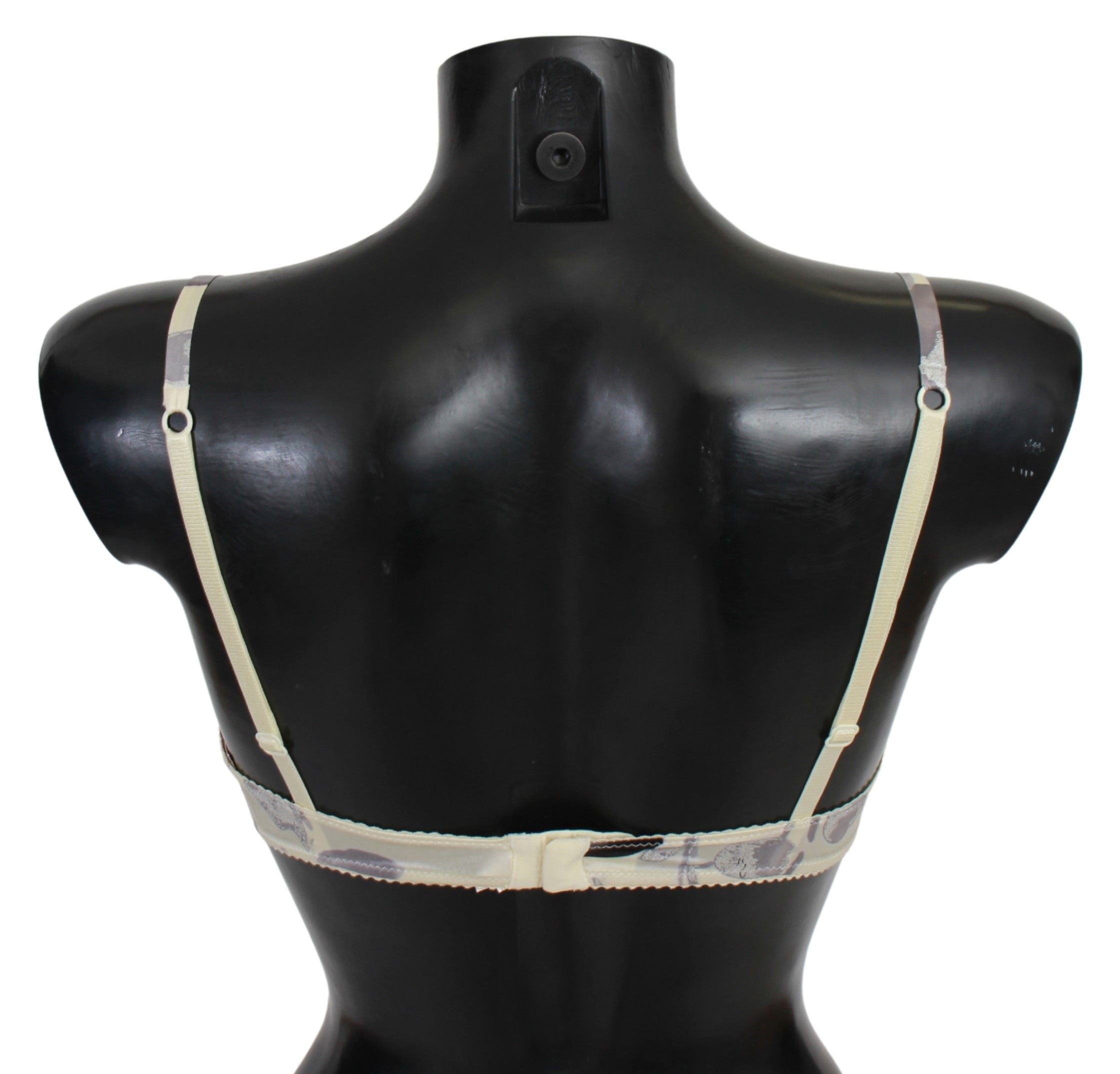 Beige Gray Lace Push Up Bra Silk Underwear - it2-s