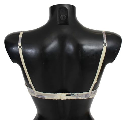 Beige Gray Lace Push Up Bra Silk Underwear - it2-s
