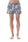 Black/White Polyester Swimwear - it50-l