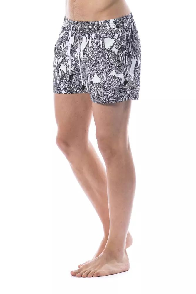 Black/White Polyester Swimwear - it50-l