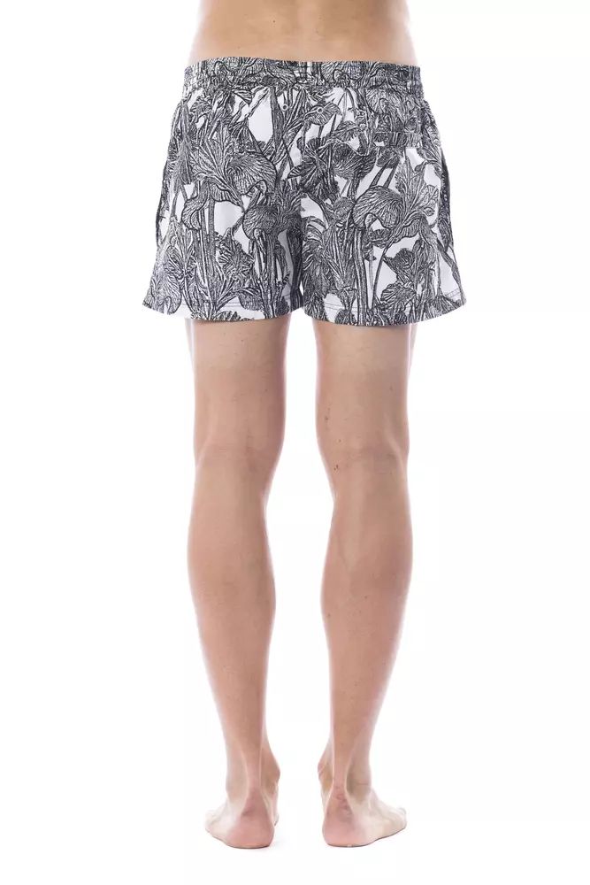 Black/White Polyester Swimwear - it54-xl
