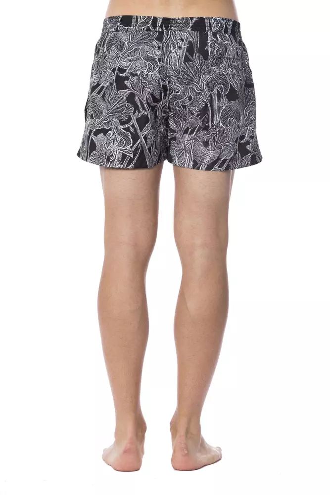 Black/White Polyester Swimwear - it50-l