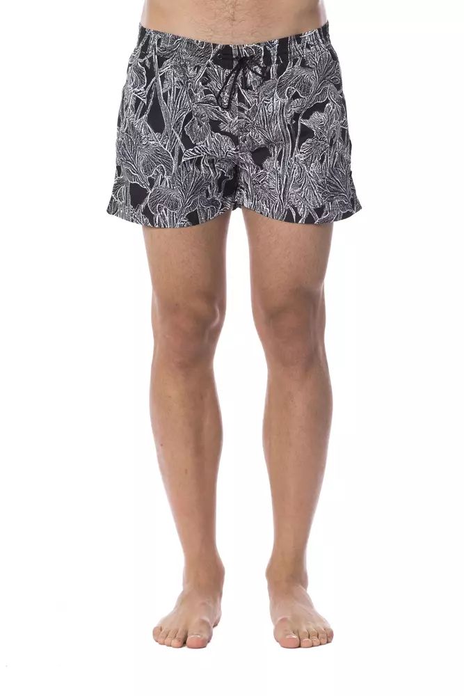 Black/White Polyester Swimwear - it52-l