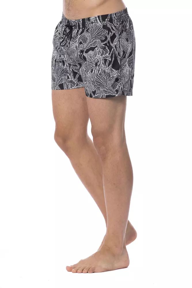 Black/White Polyester Swimwear - it58-3xl