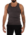 Gray Cotton Sleeveless Tank Top T-shirt Underwear - it4-s