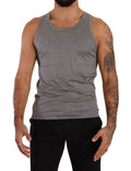 Gray Cotton Sleeveless Tank Top T-shirt Underwear - it4-s