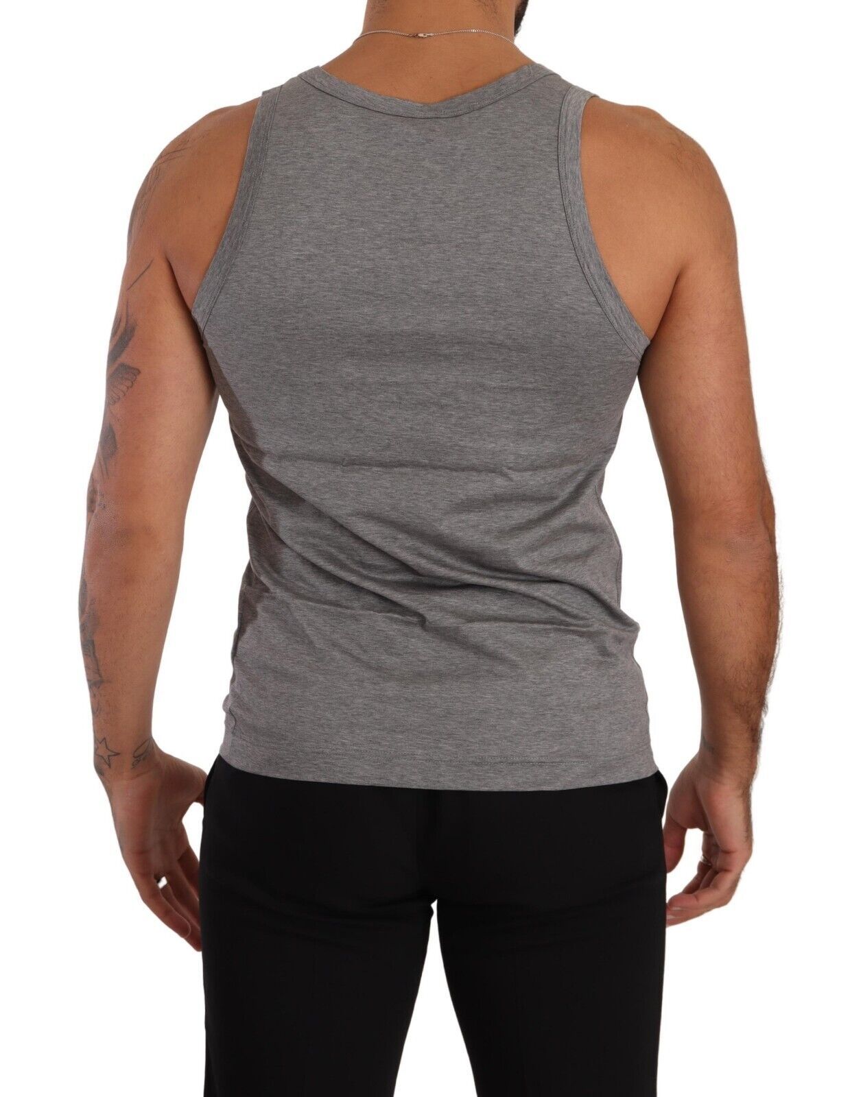 Gray Cotton Sleeveless Tank Top T-shirt Underwear - it4-s