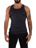 Blue Modal Round Neck Sleeveless Tank Underwear - it4-s