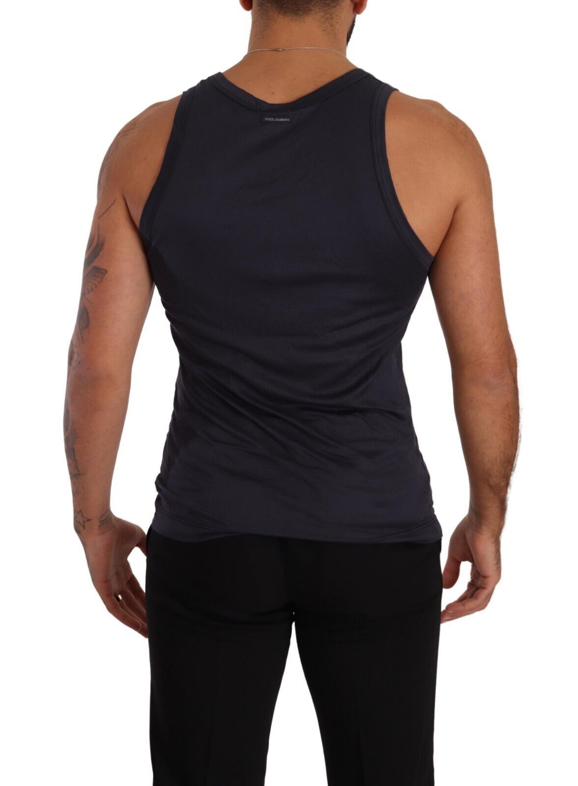 Blue Modal Round Neck Sleeveless Tank Underwear - it4-s