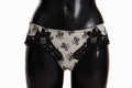 White Floral Lace Satin Briefs Underwear - it1-xs