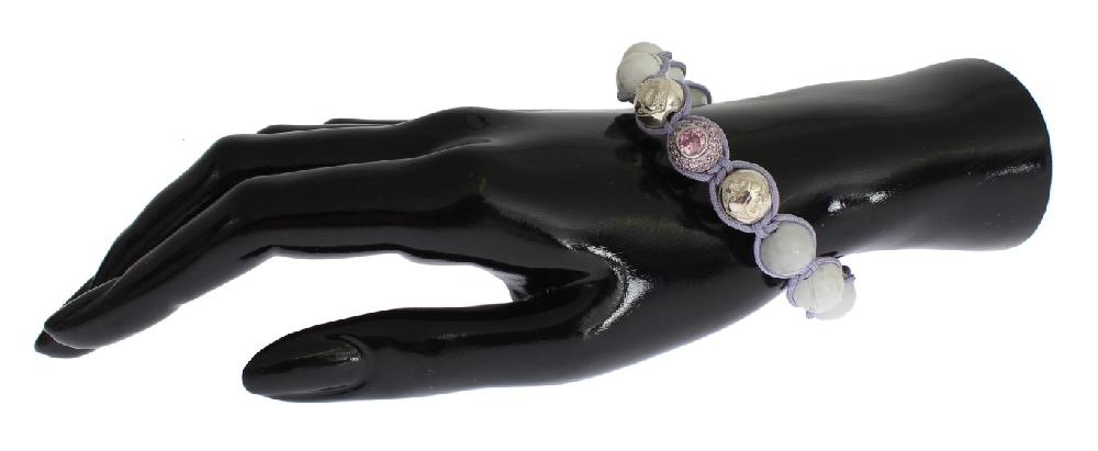 Purple CZ Howlite 925 Silver Bracelet - s