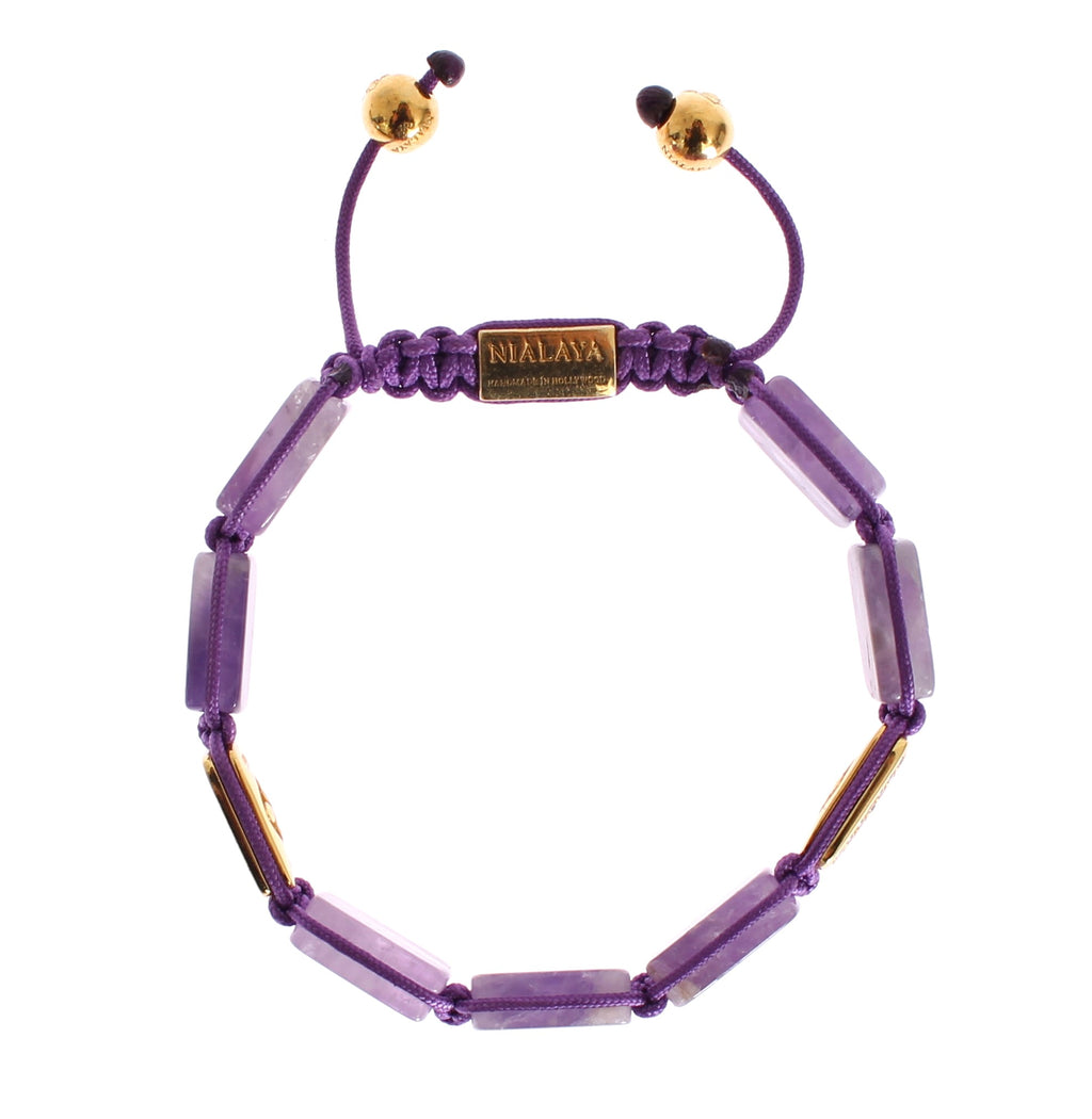 CZ Amethyst 18K Gold 925 Bracelet - m