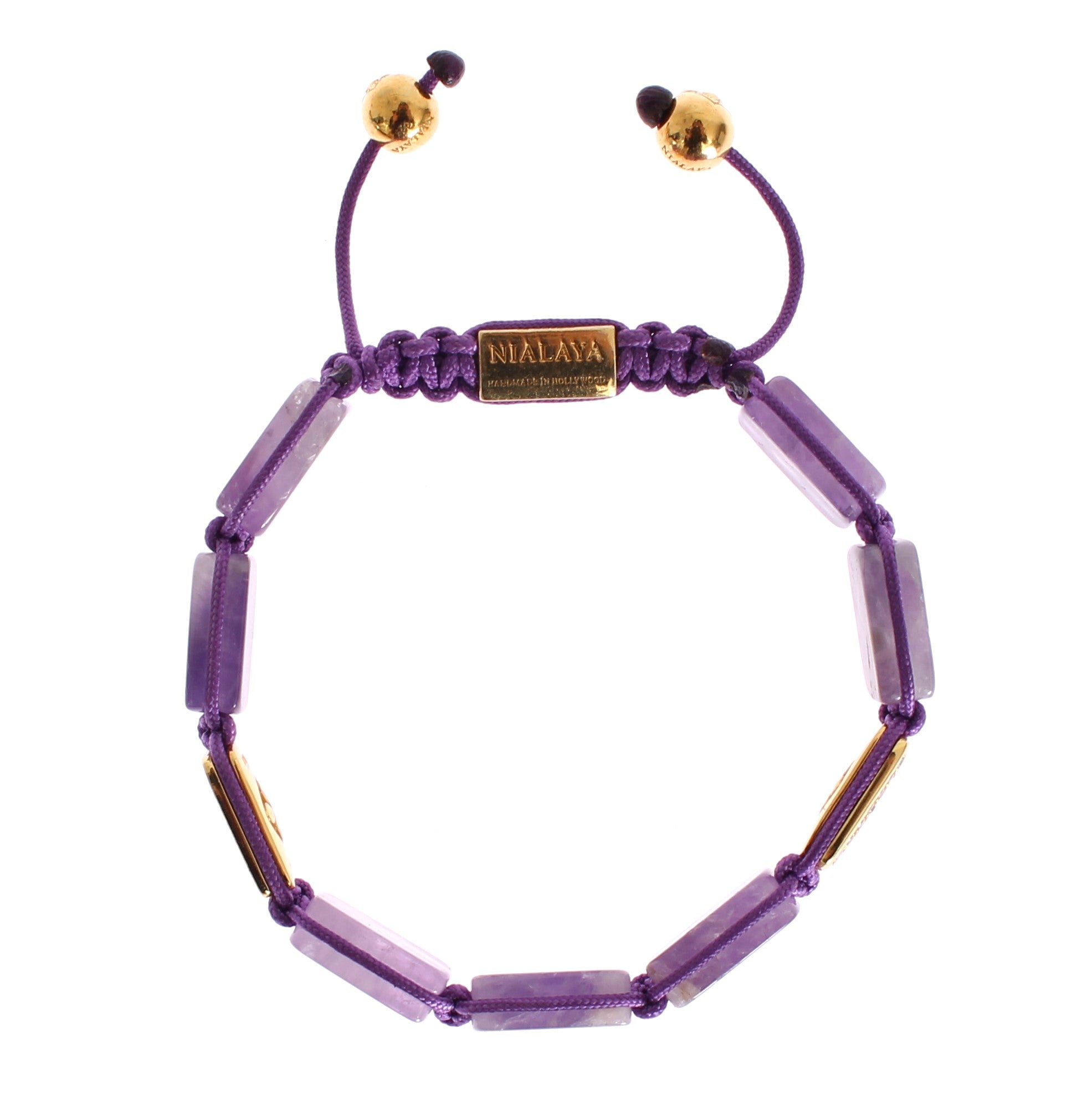 CZ Amethyst 18K Gold 925 Bracelet - m