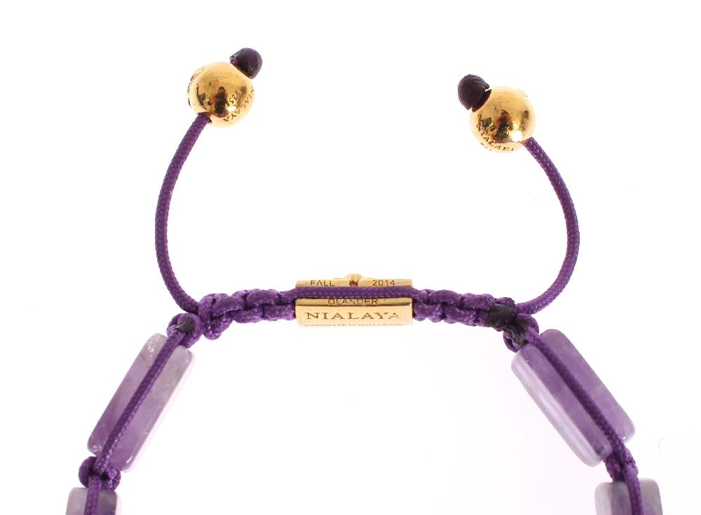 CZ Amethyst 18K Gold 925 Bracelet - m