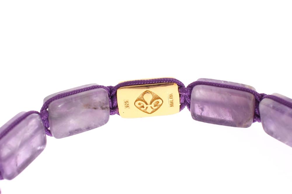 CZ Amethyst 18K Gold 925 Bracelet - m