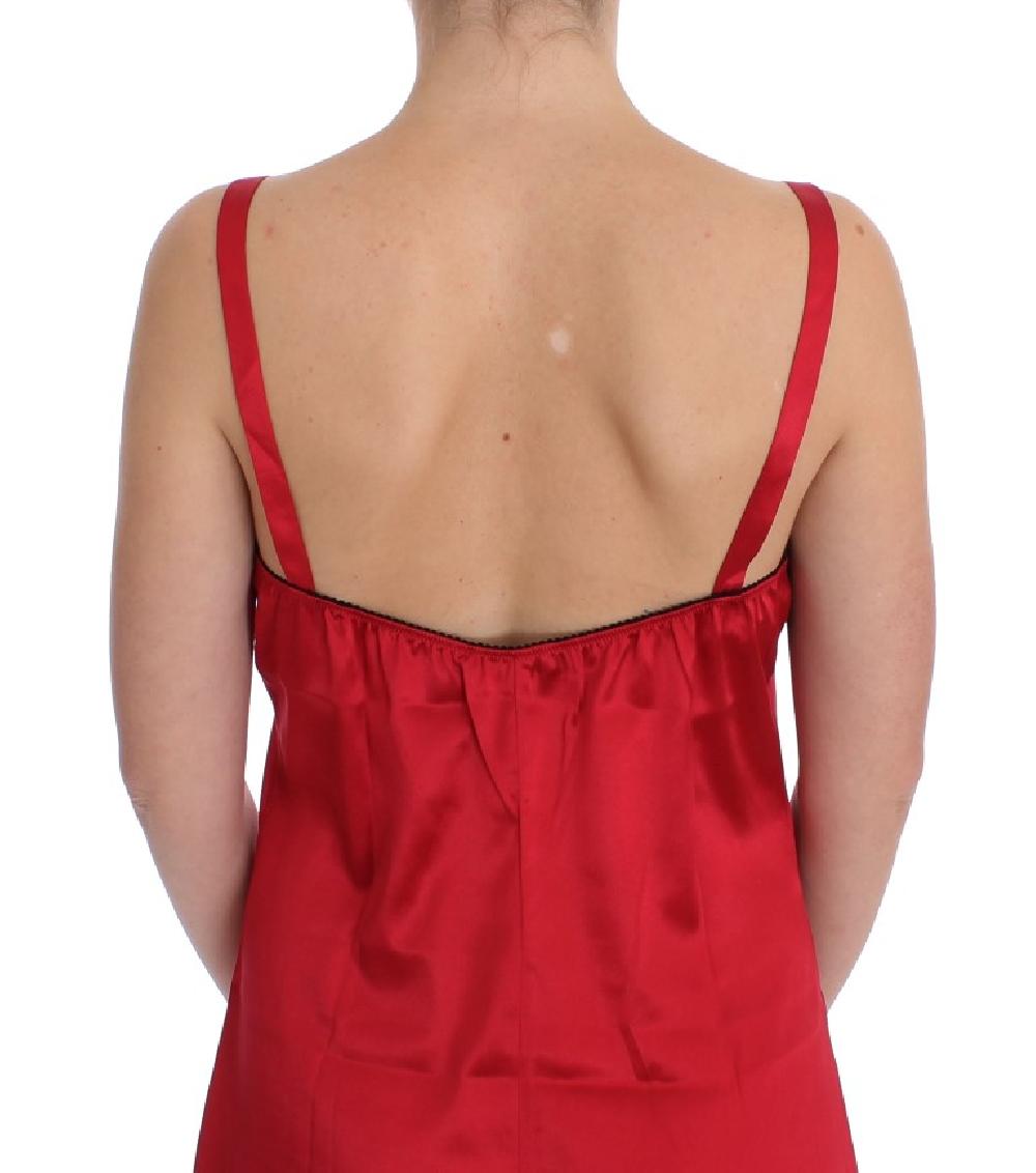 Red Black Silk Lace Dress Lingerie - it1-xs
