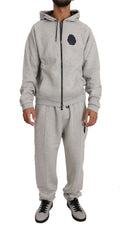 Gray Cotton Sweater Pants Tracksuit  Set - 4xl