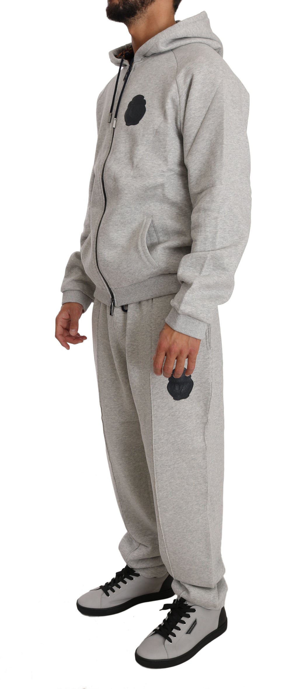 Gray Cotton Sweater Pants Tracksuit  Set - 3xl