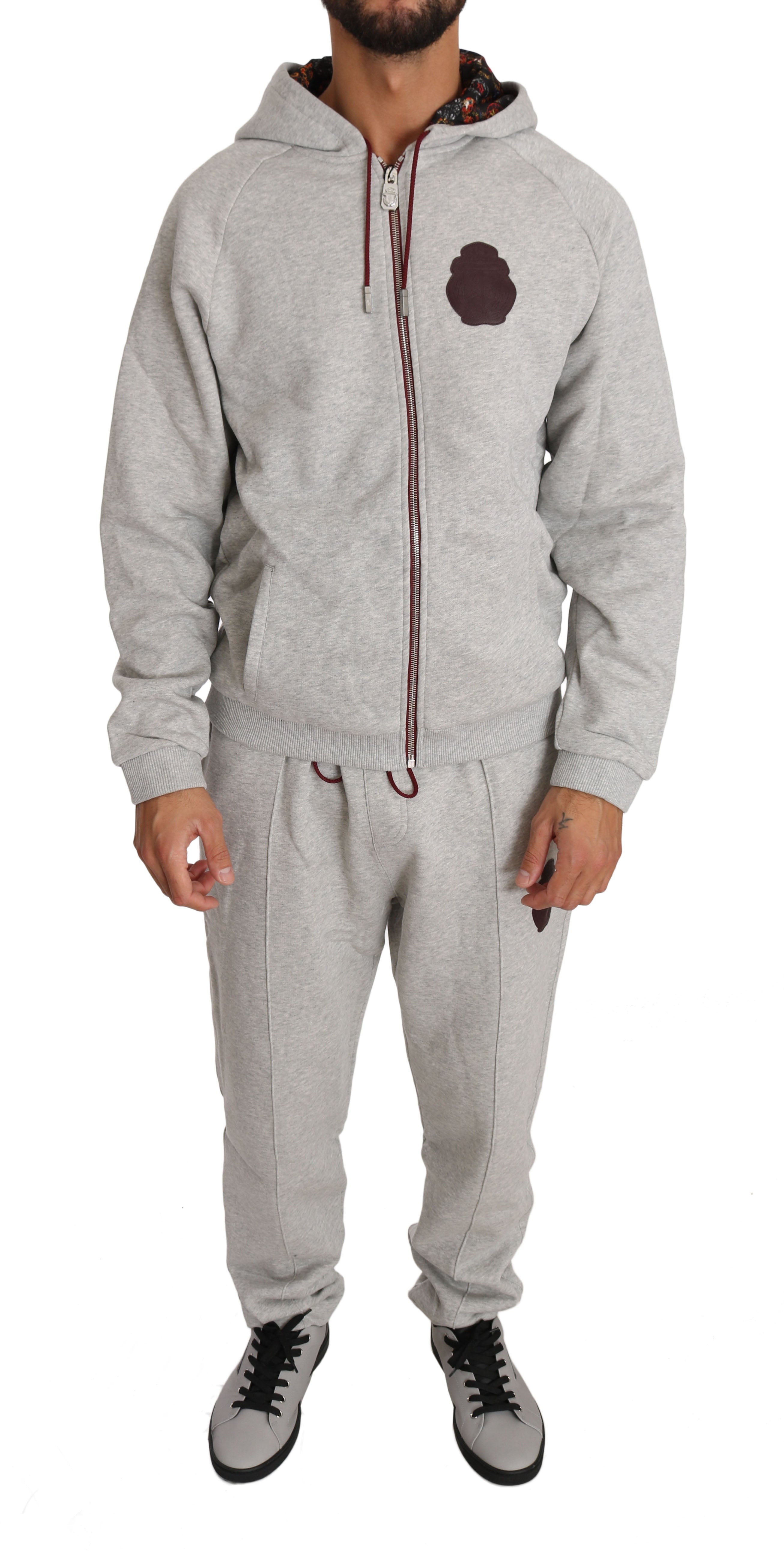 Gray Cotton Sweater Pants Tracksuit - 3xl