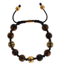CZ Brown Tigers Eye 925 Silver Bracelet - s