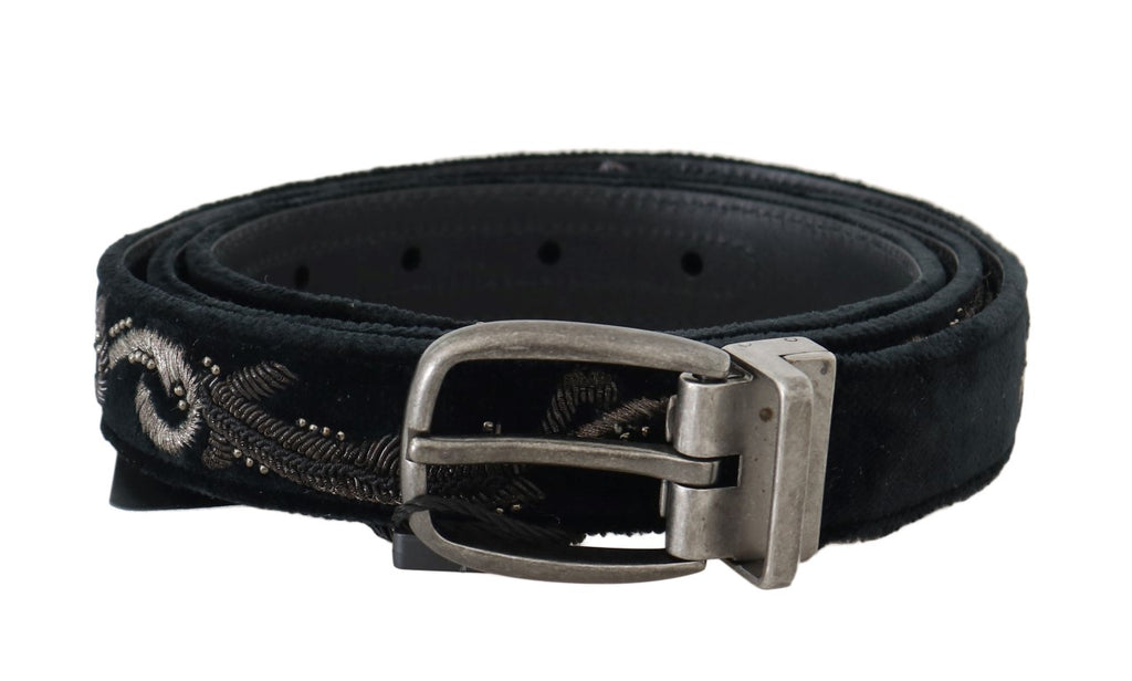 Black Cotton Royal Bee Embroidery Belt - 80-cm-32-inches