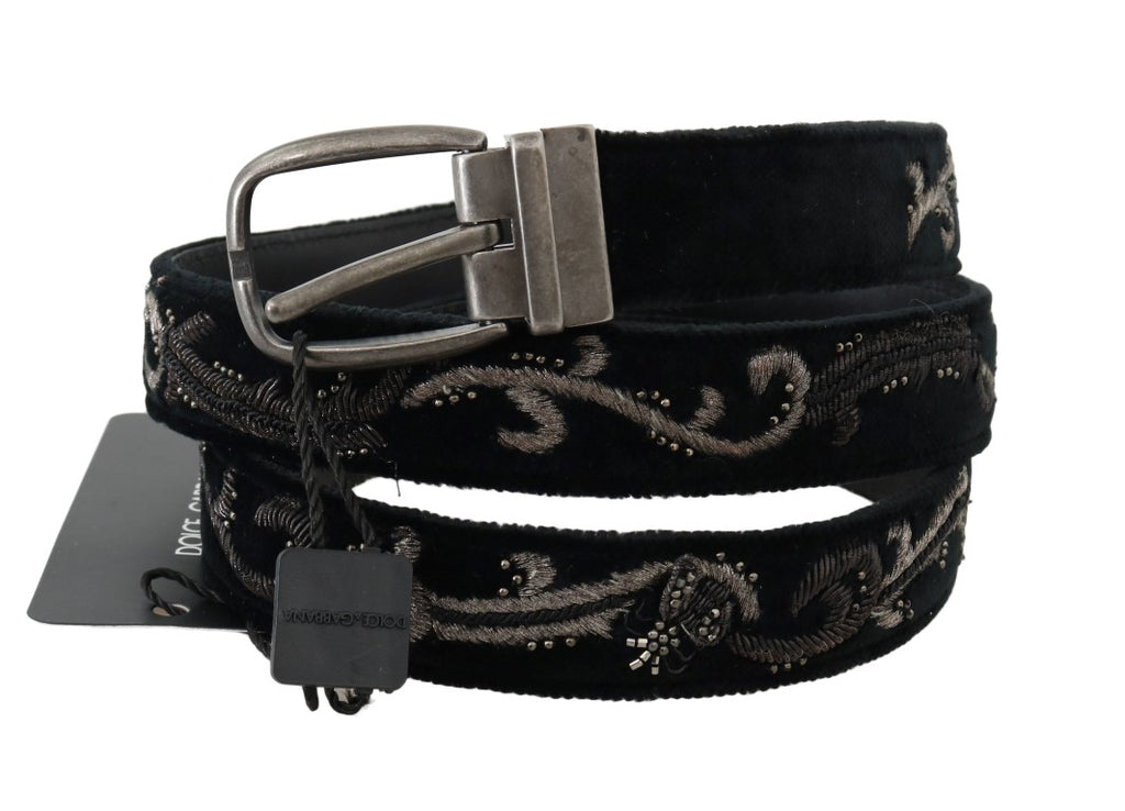 Black Cotton Royal Bee Embroidery Belt - 80-cm-32-inches