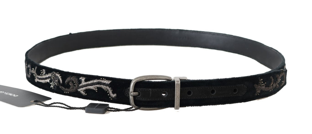Black Cotton Royal Bee Embroidery Belt - 80-cm-32-inches