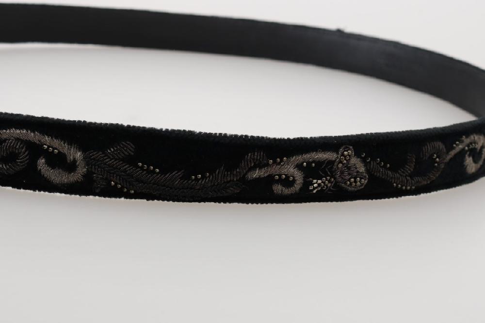 Black Cotton Royal Bee Embroidery Belt - 80-cm-32-inches