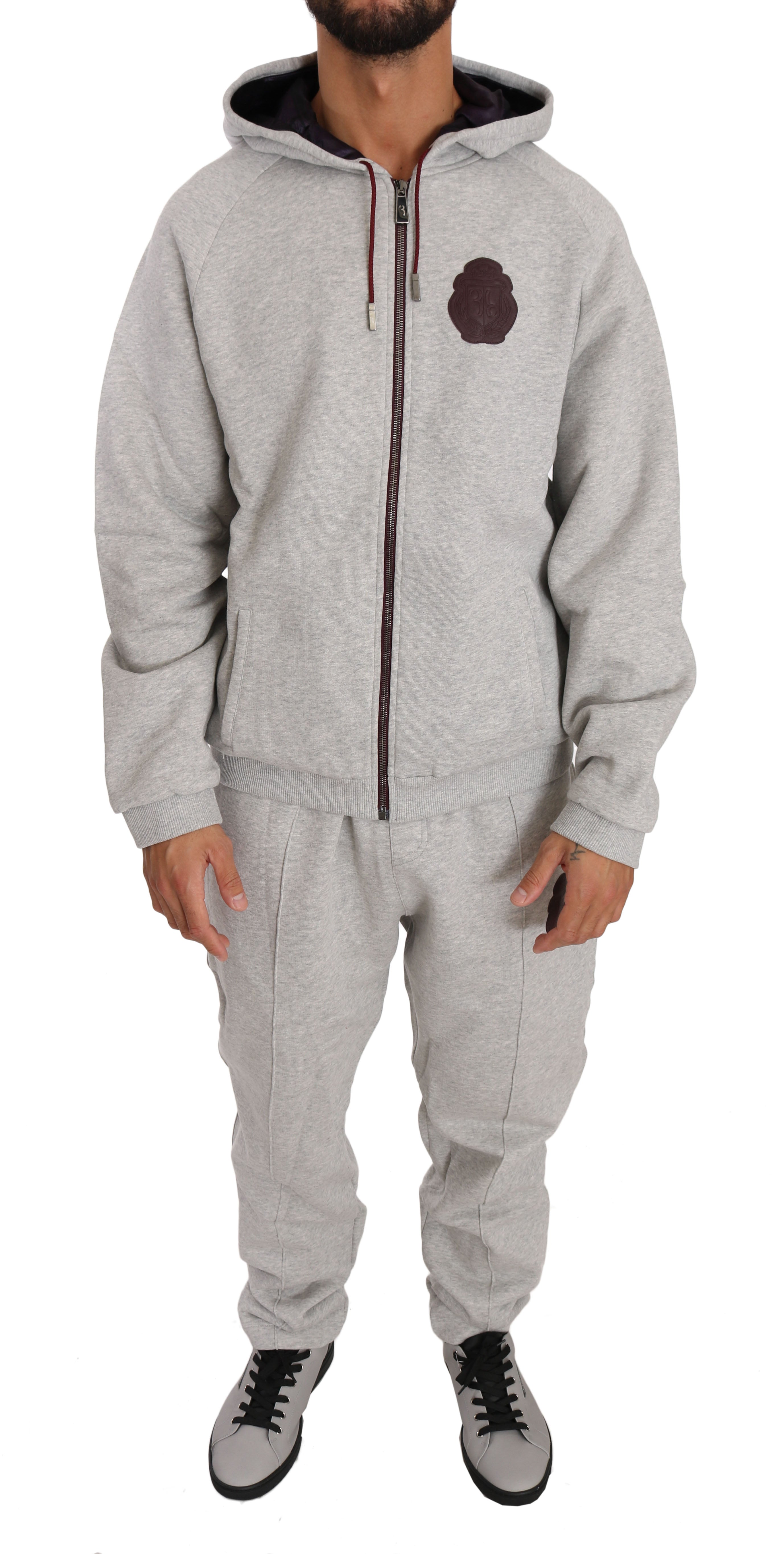 Gray Cotton Sweater Pants Tracksuit - xxl