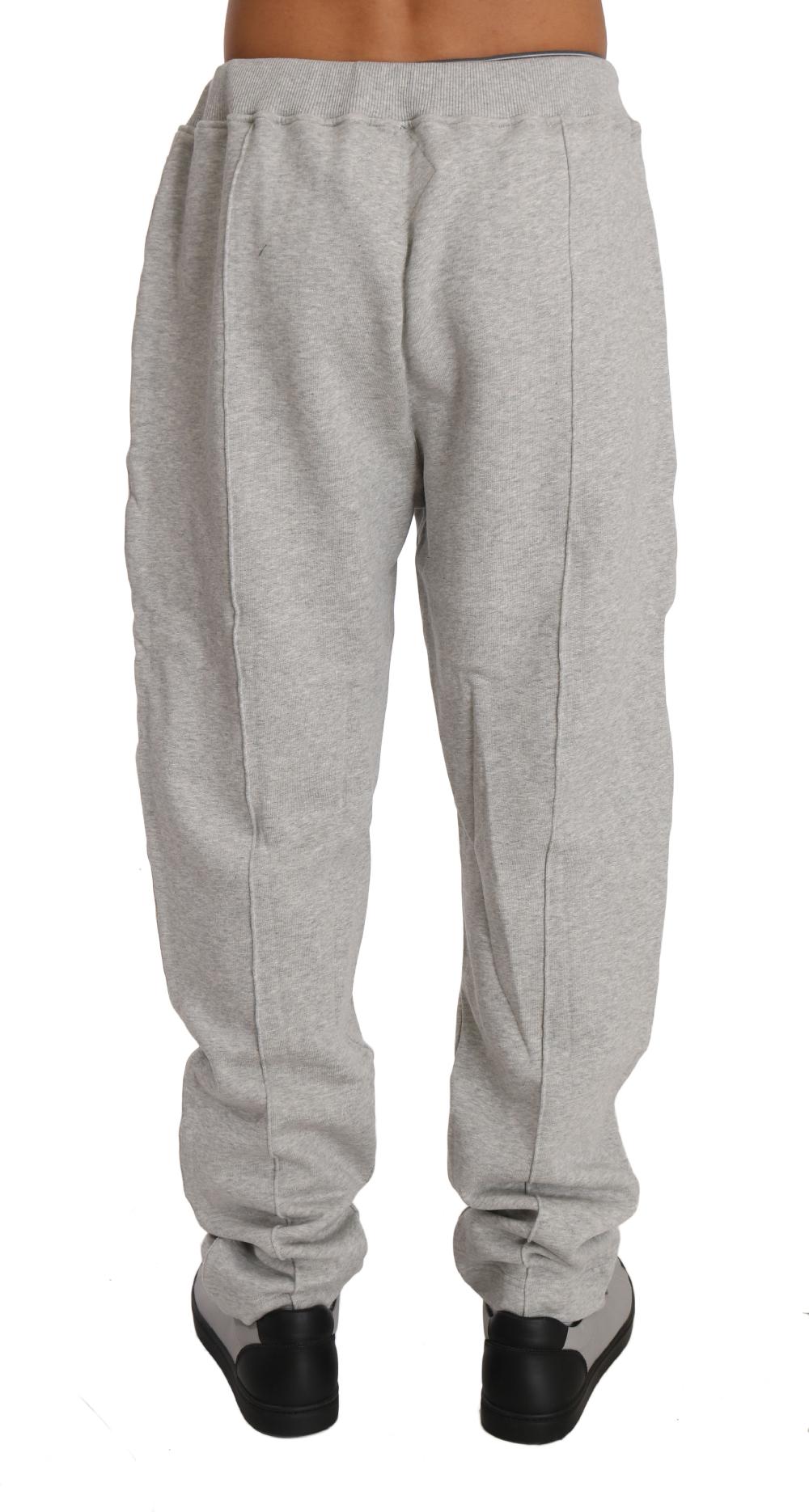 Gray Cotton Sweater Pants Tracksuit - xxl