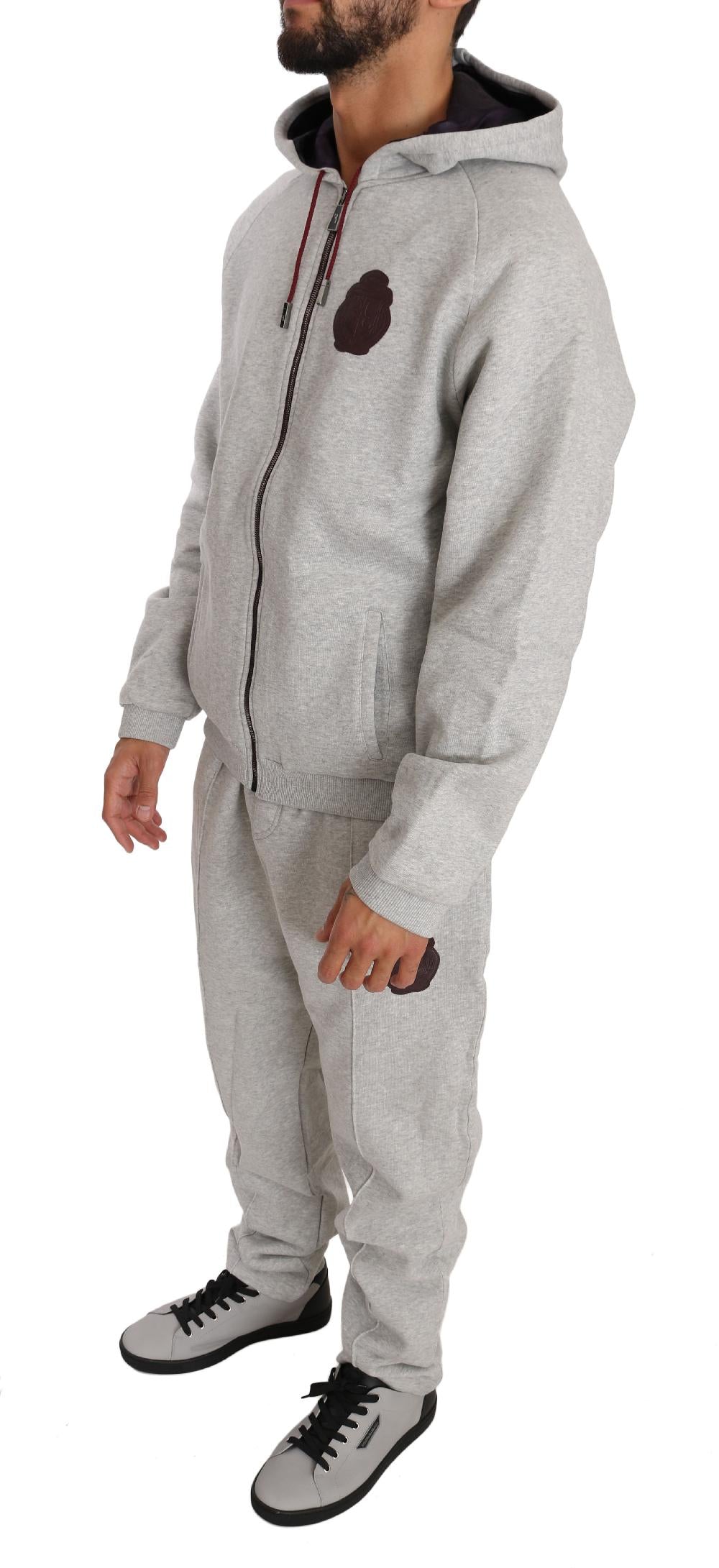Gray Cotton Sweater Pants Tracksuit - xxl