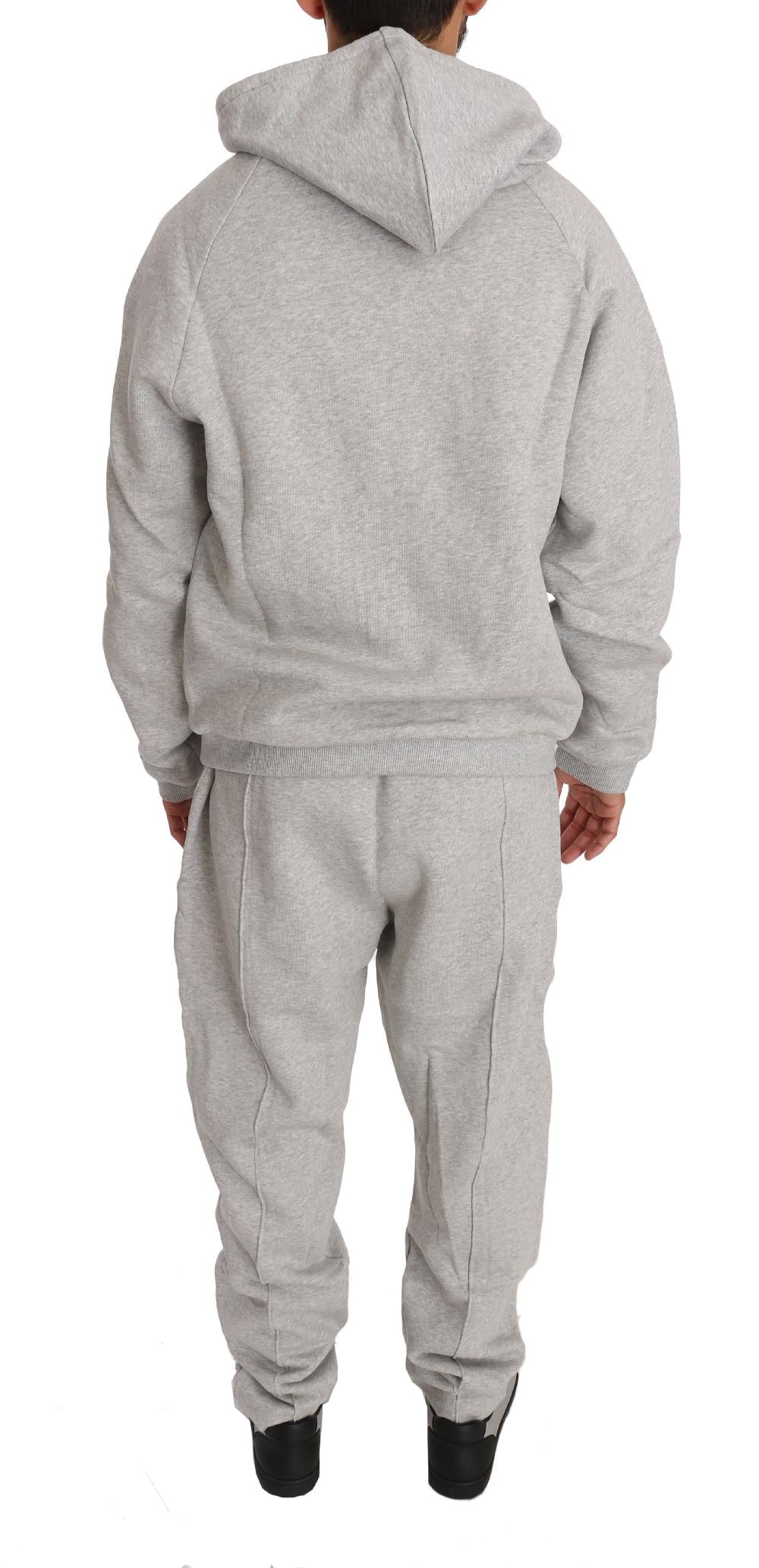 Gray Cotton Sweater Pants Tracksuit - xxl