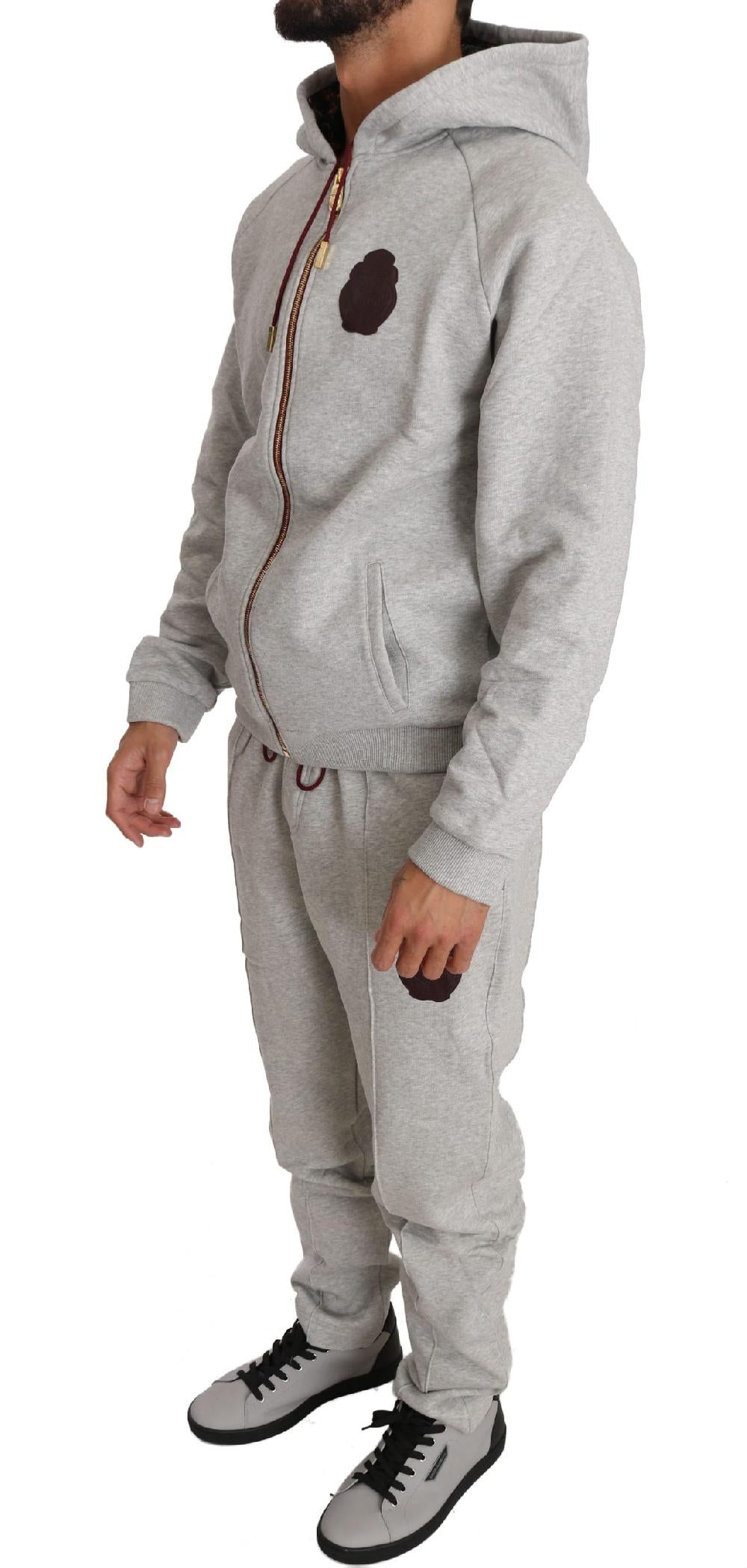 Gray Cotton Sweater Pants Tracksuit - 3xl