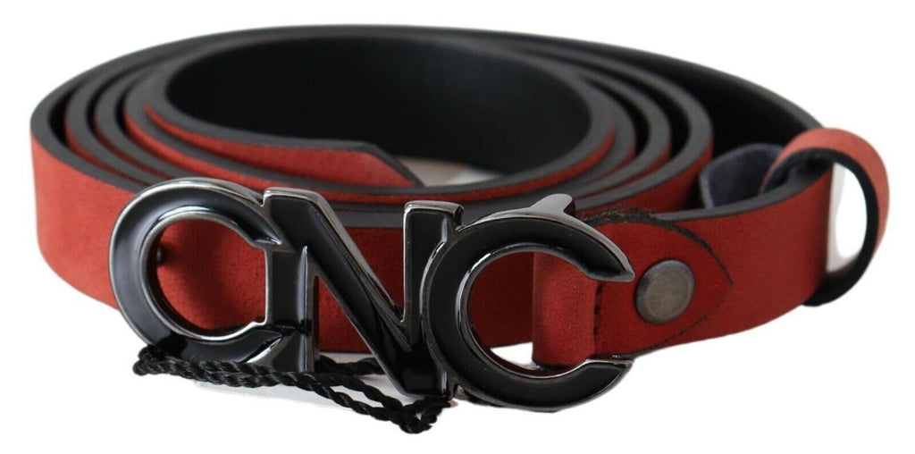Red Black Leather Black Logo Buckle Blood Belt - 85-cm-34-inches