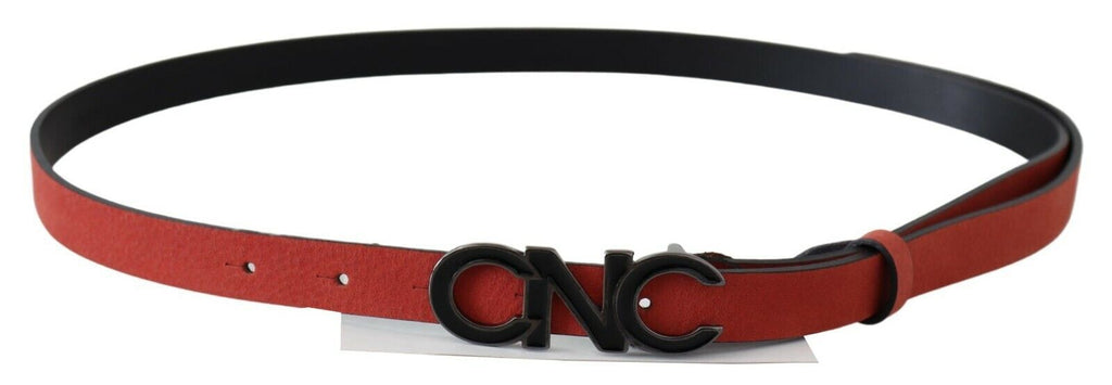 Red Black Leather Black Logo Buckle Blood Belt - 85-cm-34-inches