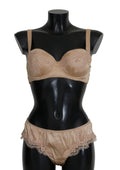 Beige Silk Floral Stretch Underwear - it1-xs