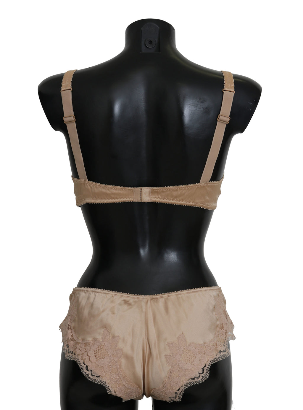 Beige Silk Floral Stretch Underwear - it1-xs
