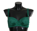 Green Silk Stretch Floral Lace Bra Underwear - it1-xs