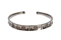 Gray Rhodium 925 Silver Bangle Bracelet - s