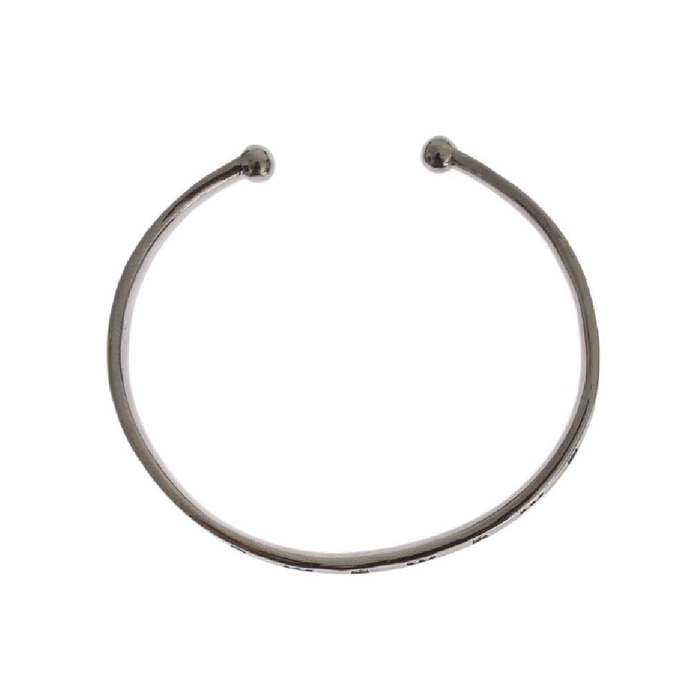 Gray Rhodium 925 Silver Bangle Bracelet - s