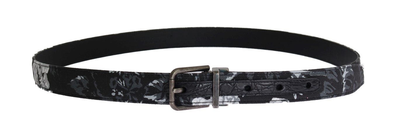 Black Cayman Linen Leather Belt - 100-cm-40-inches