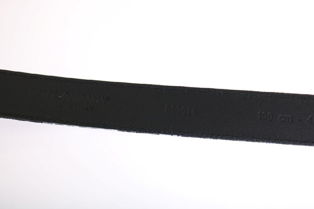 Black Cayman Linen Leather Belt - 100-cm-40-inches