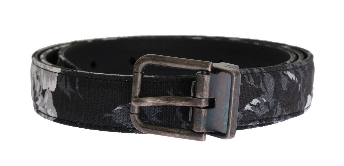 Black Cayman Linen Leather Belt - 90-cm-36-inches