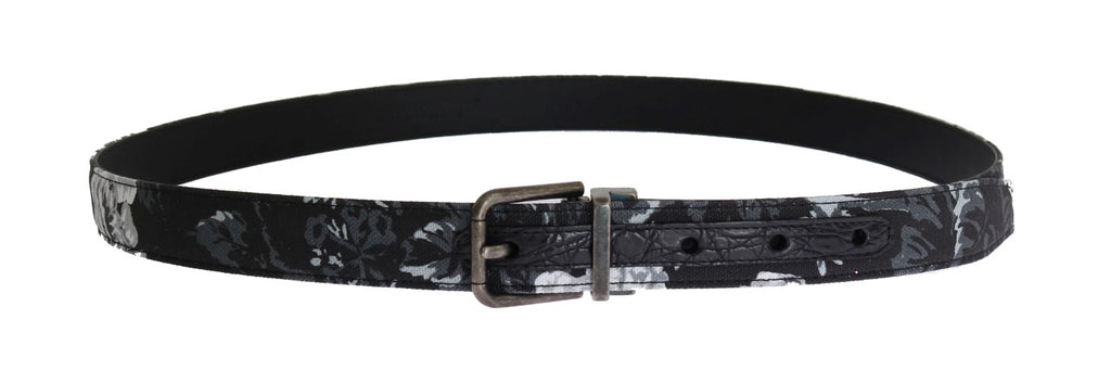 Black Cayman Linen Leather Belt - 90-cm-36-inches