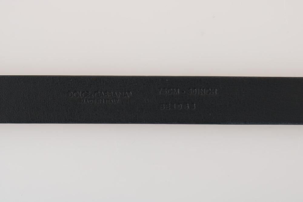Black White Chevron Pattern Leather Belt - 65-cm-26-inches
