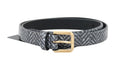 Black White Chevron Pattern Leather Belt - 75-cm-30-inches