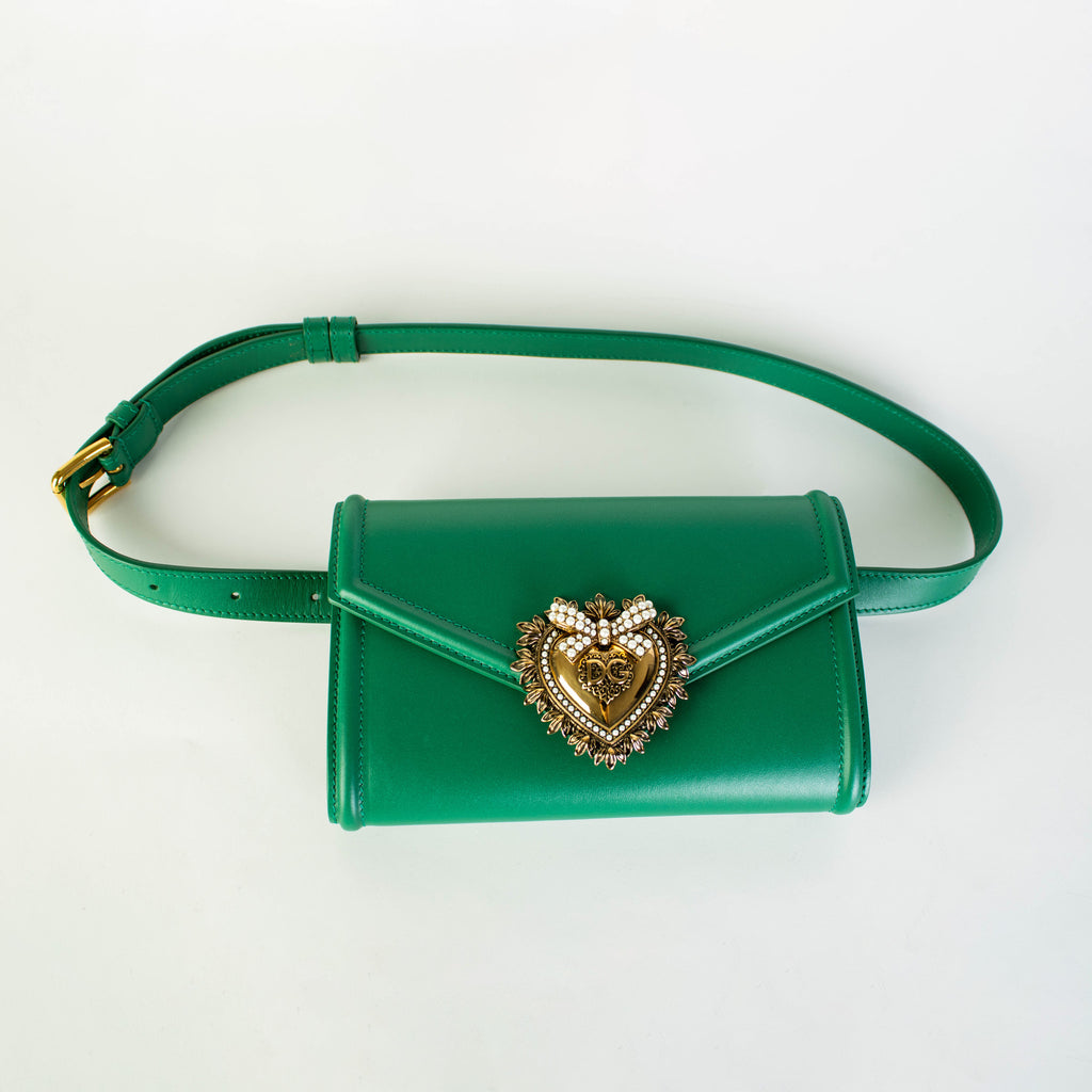 Green Leather Devotion Clutch - women